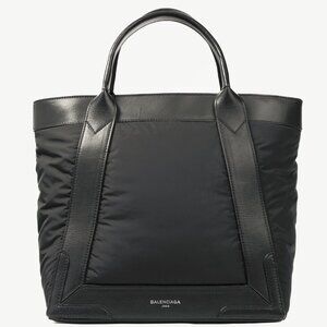 Balenciaga Cabas S Black Wadded Nylon & Calfskin Tote Bag